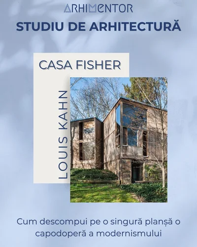 Studiu de arhitectură: Casa Fisher, Louis Kahn