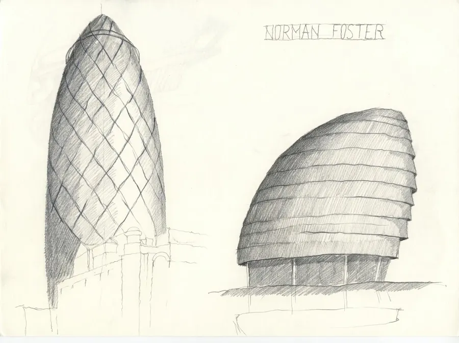 Norman Foster — Volume curbe în creion
